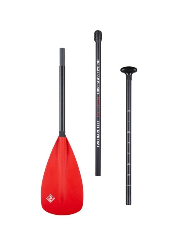 Two Bare Feet 3 Piece Fibreglass Hybrid SUP Paddle (Red) 4 Two Bare Feet 3 Piece Fibreglass Hybrid SUP Paddle (Red) - Image 2