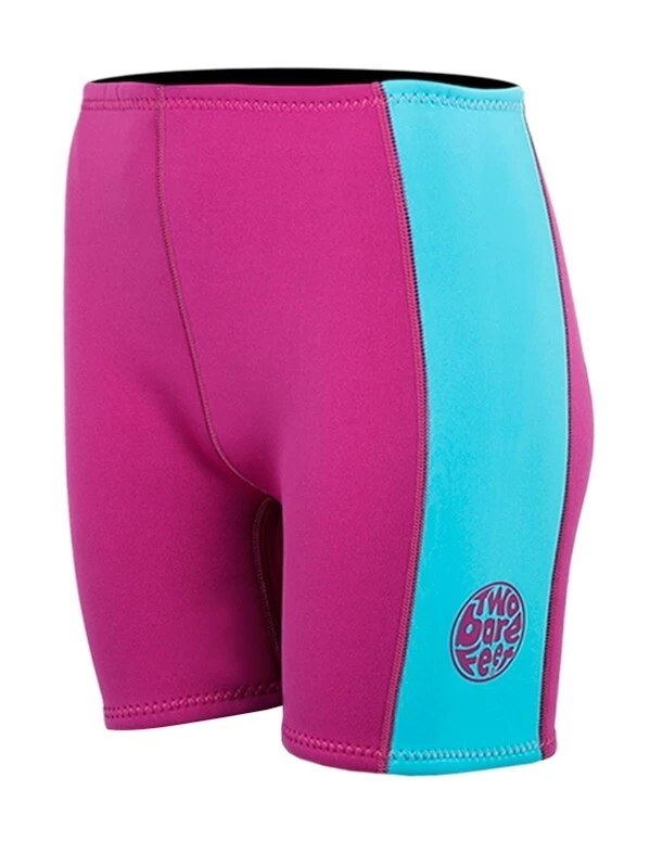 Two Bare Feet Womens Harmony 3mm Wetsuit Shorts (Raspberry / Aqua) 4 Two Bare Feet Womens Harmony 3mm Wetsuit Shorts (Raspberry / Aqua) - Image 2