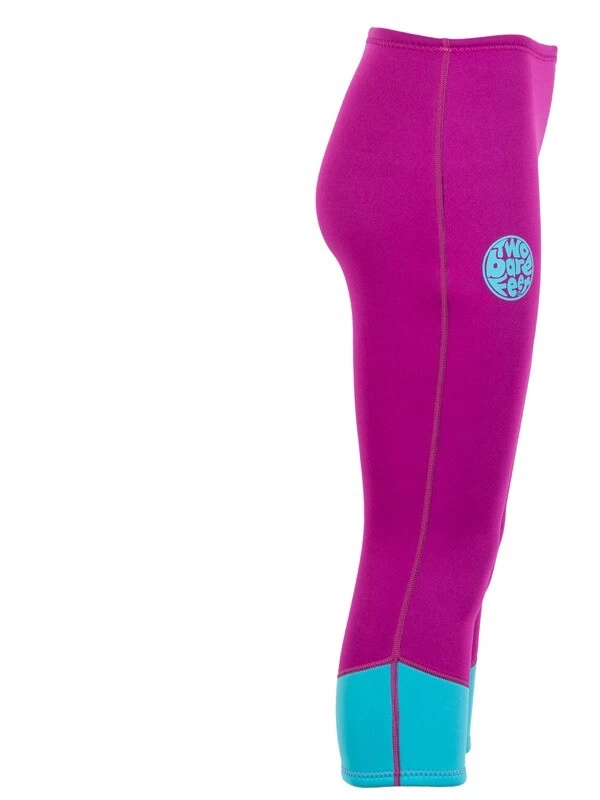 Two Bare Feet Womens Harmony 3mm Capri Wetsuit Pants (Raspberry / Aqua) 9 Two Bare Feet Womens Harmony 3mm Capri Wetsuit Pants (Raspberry / Aqua) - Image 7