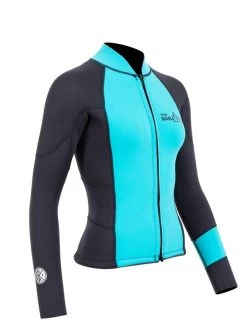 Two Bare Feet Womens Harmony 3mm Long Sleeve Wetsuit Jacket (Mint / Black) 17 Two Bare Feet Womens Harmony 3mm Long Sleeve Wetsuit Jacket (Mint / Black) -Surfline Shop harmony jacket aqua 8 1