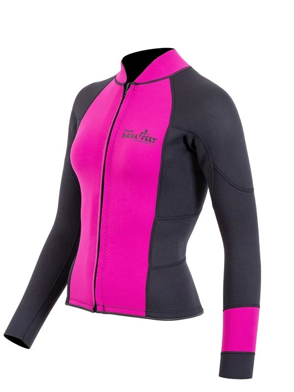 Two Bare Feet Womens Harmony 3mm Long Sleeve Wetsuit Jacket (Raspberry / Black) 4 Two Bare Feet Womens Harmony 3mm Long Sleeve Wetsuit Jacket (Raspberry / Black) - Image 2