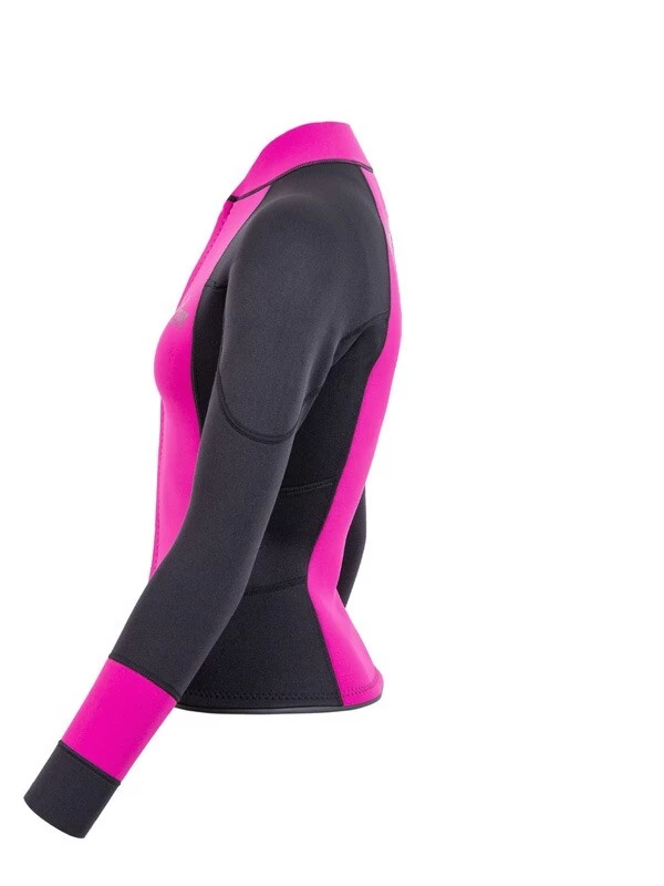 Two Bare Feet Womens Harmony 3mm Long Sleeve Wetsuit Jacket (Raspberry / Black) 5 Two Bare Feet Womens Harmony 3mm Long Sleeve Wetsuit Jacket (Raspberry / Black) - Image 3