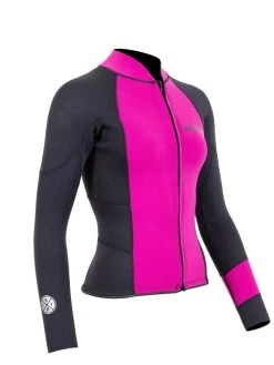 Two Bare Feet Womens Harmony 3mm Long Sleeve Wetsuit Jacket (Raspberry / Black) 17 Two Bare Feet Womens Harmony 3mm Long Sleeve Wetsuit Jacket (Raspberry / Black) -Surfline Shop harmony jacket raspberry 8 1