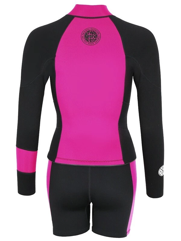 Two Bare Feet Harmony 3mm Jacket & Shorts Set (Black/Raspberry) 4 Two Bare Feet Harmony 3mm Jacket & Shorts Set (Black/Raspberry) - Image 2