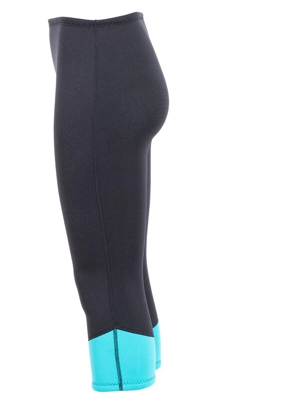 Two Bare Feet Womens Harmony 3mm Capri Wetsuit Pants (Black / Mint) 5 Two Bare Feet Womens Harmony 3mm Capri Wetsuit Pants (Black / Mint) - Image 3