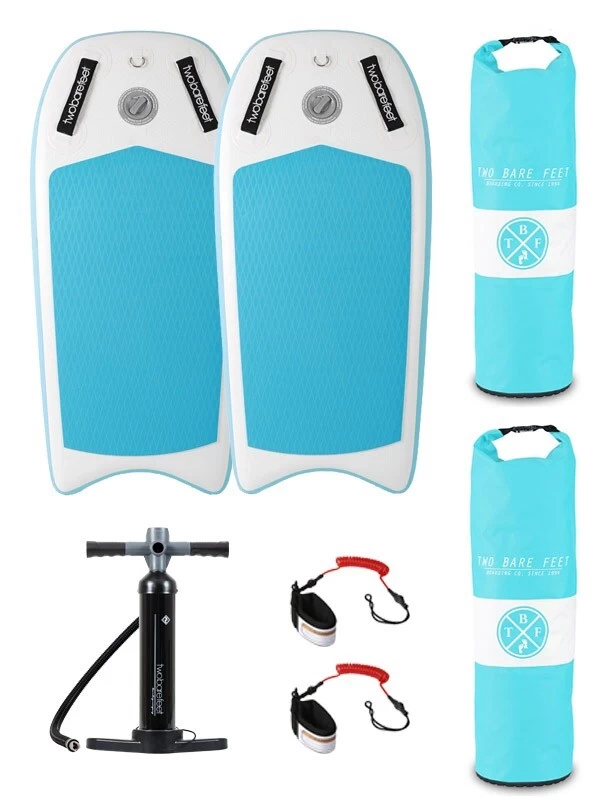 Two Bare Feet Boarding Co. 44" Inflatable Bodyboard Double Pack (Aqua) 3 Two Bare Feet Boarding Co. 44" Inflatable Bodyboard Double Pack (Aqua)