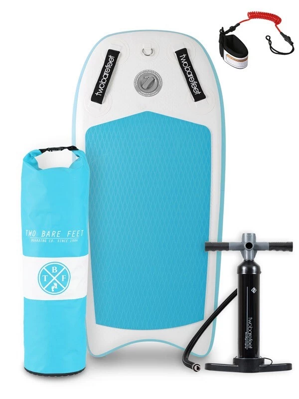 Two Bare Feet Boarding Co. 44" Inflatable Bodyboard - Starter Pack (Aqua) 3 Two Bare Feet Boarding Co. 44" Inflatable Bodyboard - Starter Pack (Aqua)