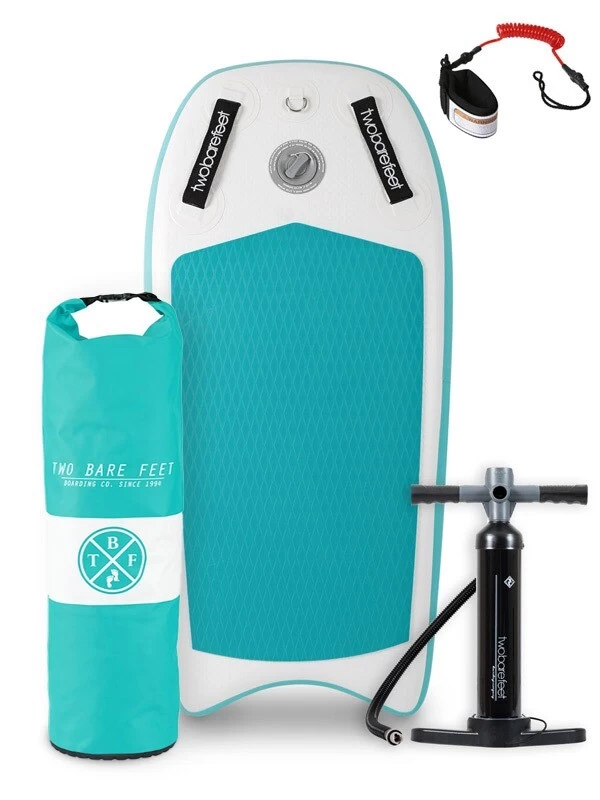 Two Bare Feet Boarding Co. 44" Inflatable Bodyboard - Starter Pack (Teal) 3 Two Bare Feet Boarding Co. 44" Inflatable Bodyboard - Starter Pack (Teal)