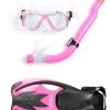 Two Bare Feet Childrens PVC Mask Snorkel Fins 3 Piece Set (Pink) 2 Two Bare Feet Childrens PVC Mask Snorkel Fins 3 Piece Set (Pink) -Surfline Shop kids pvc pink
