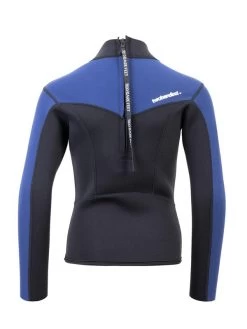 Two Bare Feet Junior Aspect 2.5mm Back Zip Jacket (Black/Blue) -Surfline Shop kids aspect back zip jacket black blue denim 5