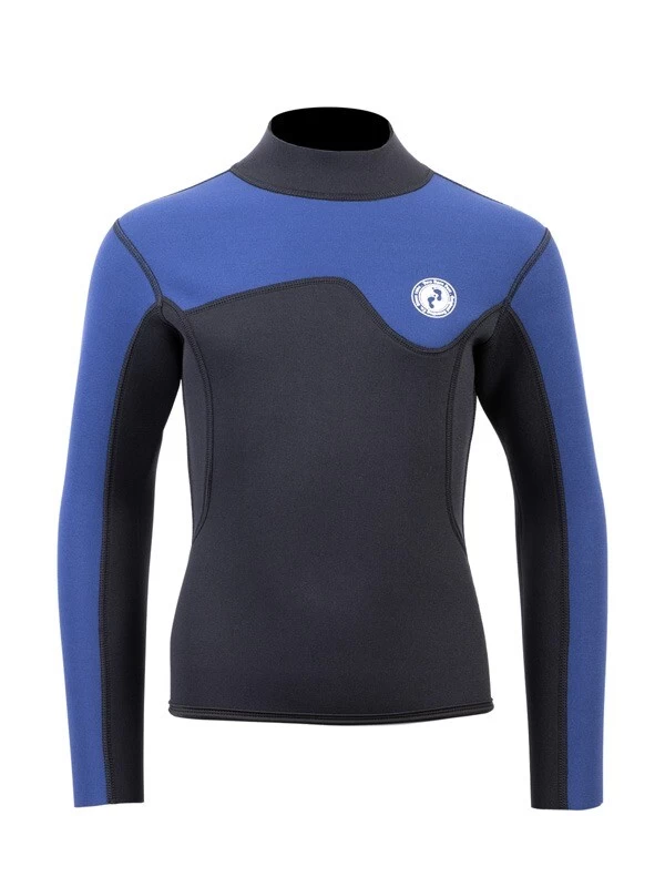 Two Bare Feet Junior Aspect 2.5mm Back Zip Jacket & Shorts Set (Black/Blue) - Image 5