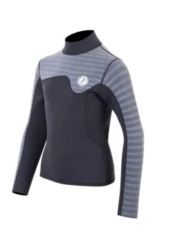 Surfline Shop -Surfline Shop kids aspect back zip jacket black grey stripe 2