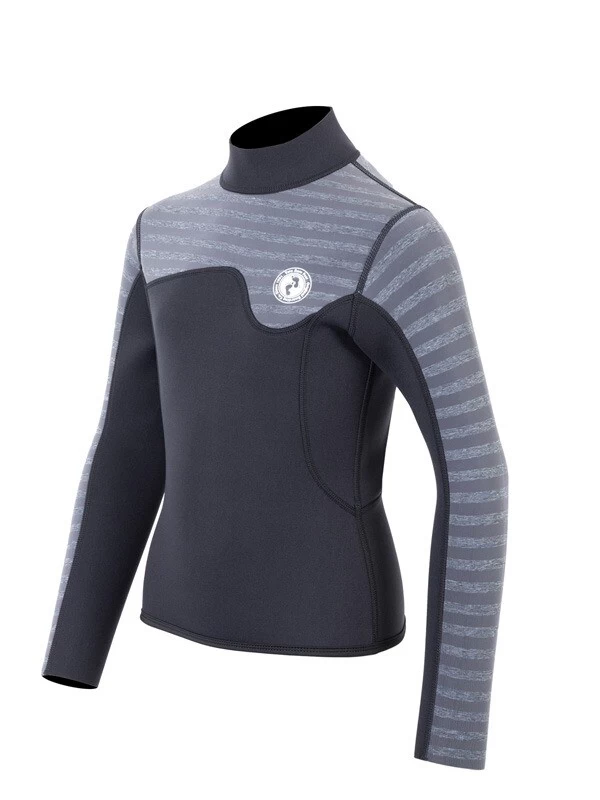 Two Bare Feet Junior Aspect 2.5mm Back Zip Jacket (Black/Grey Stripe) 4 Two Bare Feet Junior Aspect 2.5mm Back Zip Jacket (Black/Grey Stripe) - Image 2