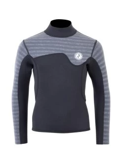 Two Bare Feet Junior Aspect 2.5mm Back Zip Jacket & Shorts Set (Black/Grey Stripes) -Surfline Shop kids aspect back zip jacket black grey stripe vista shorts 5