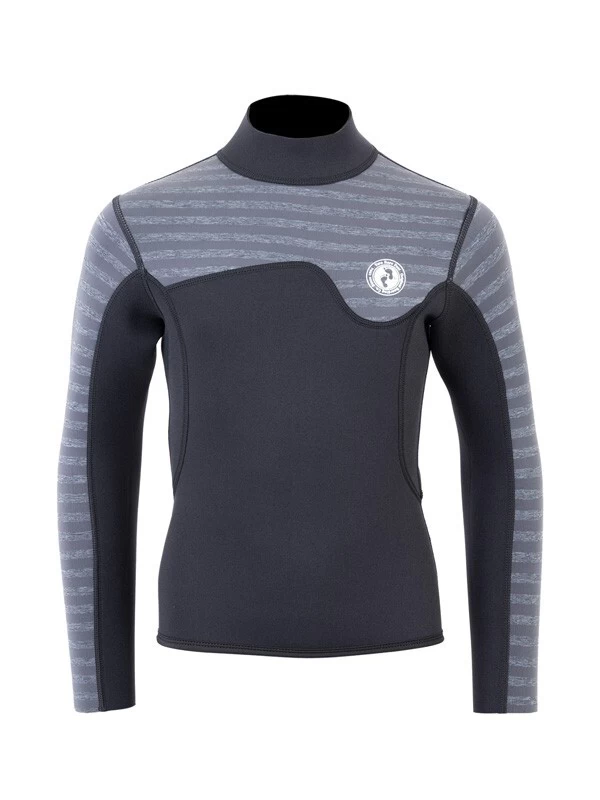 Two Bare Feet Junior Aspect 2.5mm Back Zip Jacket & Shorts Set (Black/Grey Stripes) - Image 5