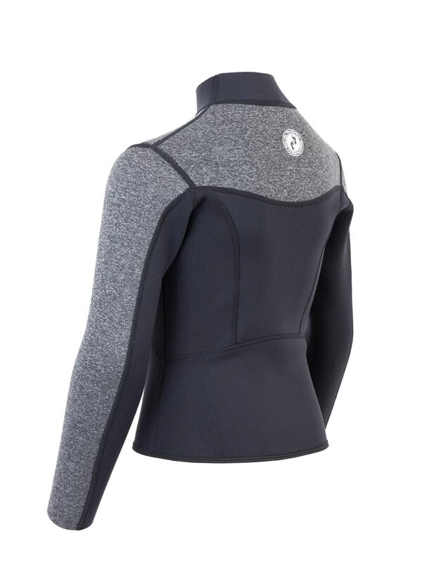 Two Bare Feet Junior Aspect Fleece Lined Zipless Thermal 2.5mm Superstretch Wetsuit Top (Black/Grey) 6 Two Bare Feet Junior Aspect Fleece Lined Zipless Thermal 2.5mm Superstretch Wetsuit Top (Black/Grey) - Image 4