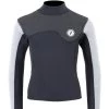 Two Bare Feet Junior Aspect Fleece Lined Zipless Thermal 2.5mm Superstretch Wetsuit Top (Black/Grey/Grey) 2 Two Bare Feet Junior Aspect Fleece Lined Zipless Thermal 2.5mm Superstretch Wetsuit Top (Black/Grey/Grey) -Surfline Shop kids aspect fleece lined thermal top black grey grey 1