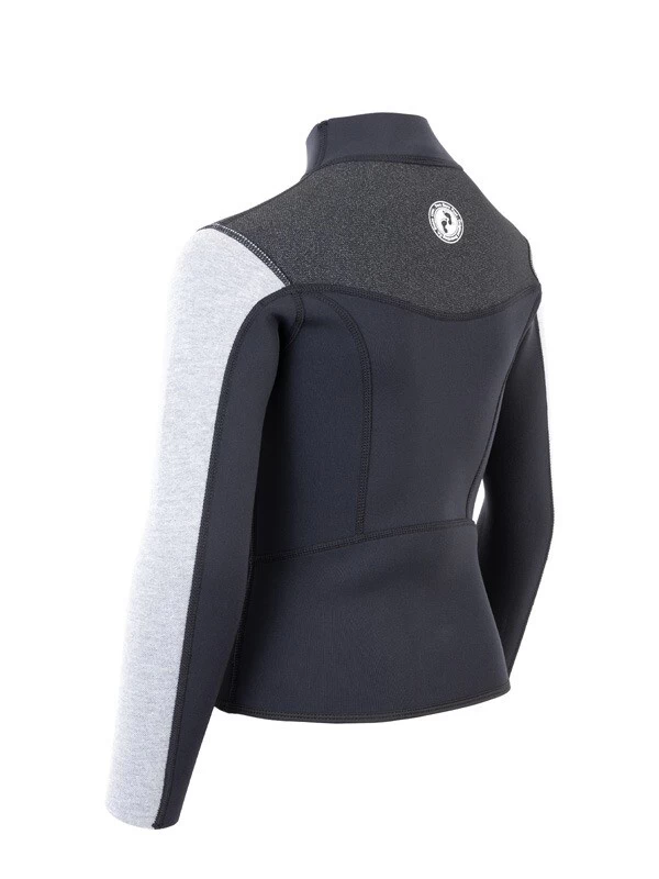 Two Bare Feet Junior Aspect Fleece Lined Zipless Thermal 2.5mm Superstretch Wetsuit Top (Black/Grey/Grey) 6 Two Bare Feet Junior Aspect Fleece Lined Zipless Thermal 2.5mm Superstretch Wetsuit Top (Black/Grey/Grey) - Image 4
