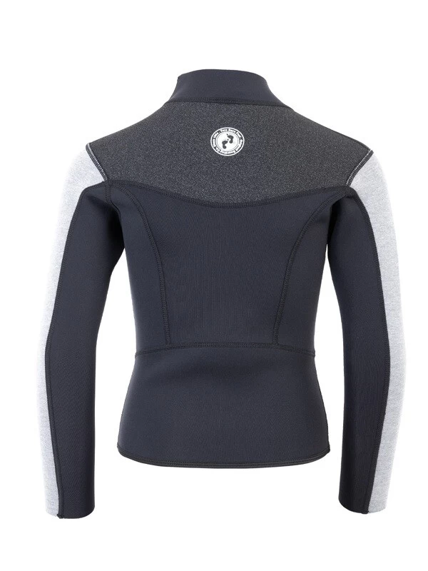 Two Bare Feet Junior Aspect Fleece Lined Zipless Thermal 2.5mm Superstretch Wetsuit Top (Black/Grey/Grey) 7 Two Bare Feet Junior Aspect Fleece Lined Zipless Thermal 2.5mm Superstretch Wetsuit Top (Black/Grey/Grey) - Image 5