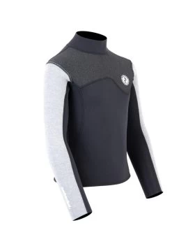 Two Bare Feet Junior Aspect Fleece Lined Zipless Thermal 2.5mm Superstretch Wetsuit Top (Black/Grey/Grey) 18 Two Bare Feet Junior Aspect Fleece Lined Zipless Thermal 2.5mm Superstretch Wetsuit Top (Black/Grey/Grey) -Surfline Shop kids aspect fleece lined thermal top black grey grey 8