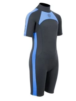 Two Bare Feet Flare 2.5mm Junior Superstretch Shorty Wetsuit (Blue) -Surfline Shop kids flare shorty blue 8