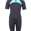 Two Bare Feet Flare 2.5mm Junior Shorty Superstretch Wetsuit (Mint) 1 Two Bare Feet Flare 2.5mm Junior Shorty Superstretch Wetsuit (Mint) -Surfline Shop kids flare shorty mint 1