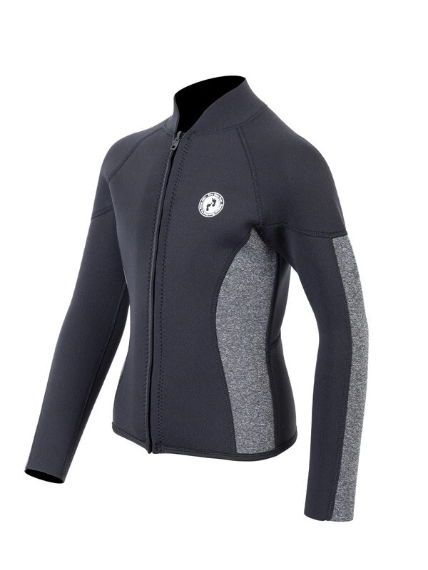 Two Bare Feet Junior Perspective Full Zip 2.5mm Wetsuit Jacket (Black/Grey) 4 Two Bare Feet Junior Perspective Full Zip 2.5mm Wetsuit Jacket (Black/Grey) - Image 2