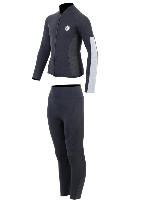 Two Bare Feet Junior Perspective Full Zip 2.5mm Wetsuit Jacket And Pants Set (Black/Grey/Grey) - Image 3