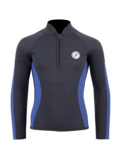 Two Bare Feet Junior Perspective Half Zip 2.5mm Wetsuit Jacket (Black/Blue)
