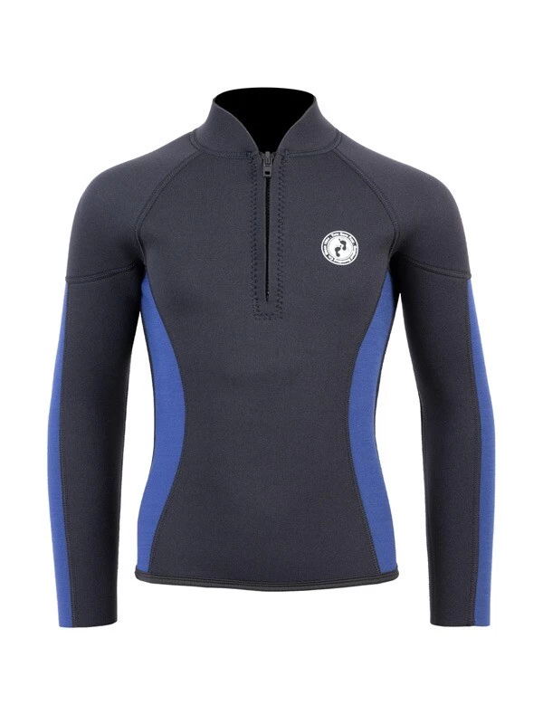 Two Bare Feet Junior Perspective Half Zip 2.5mm Wetsuit Jacket (Black/Blue) 3 Two Bare Feet Junior Perspective Half Zip 2.5mm Wetsuit Jacket (Black/Blue)