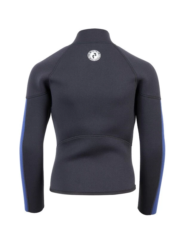 Two Bare Feet Junior Perspective Half Zip 2.5mm Wetsuit Jacket (Black/Blue) 7 Two Bare Feet Junior Perspective Half Zip 2.5mm Wetsuit Jacket (Black/Blue) - Image 5