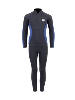 Two Bare Feet Junior Perspective Half Zip 2.5mm Wetsuit Jacket And Pants Set (Black/Blue)