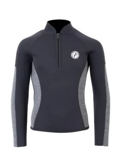 Two Bare Feet Junior Perspective Half Zip 2.5mm Wetsuit Jacket (Black/Grey)