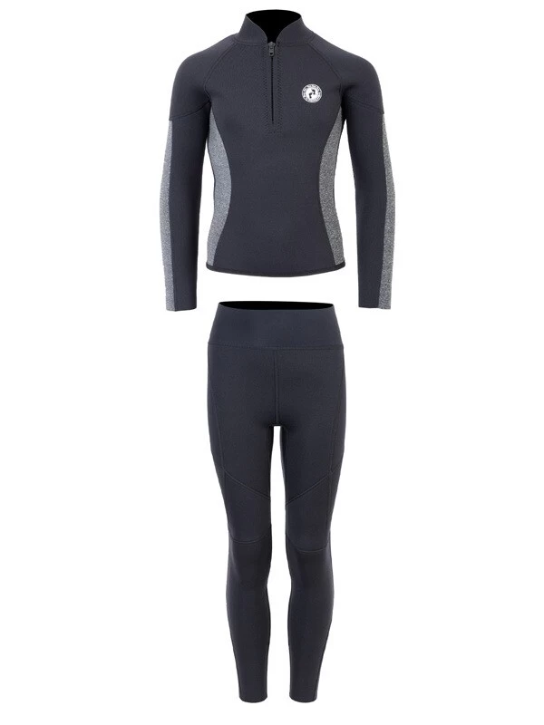 Two Bare Feet Junior Perspective Half Zip 2.5mm Wetsuit Jacket And Pants Set (Black/Grey) 4 Two Bare Feet Junior Perspective Half Zip 2.5mm Wetsuit Jacket And Pants Set (Black/Grey) - Image 2