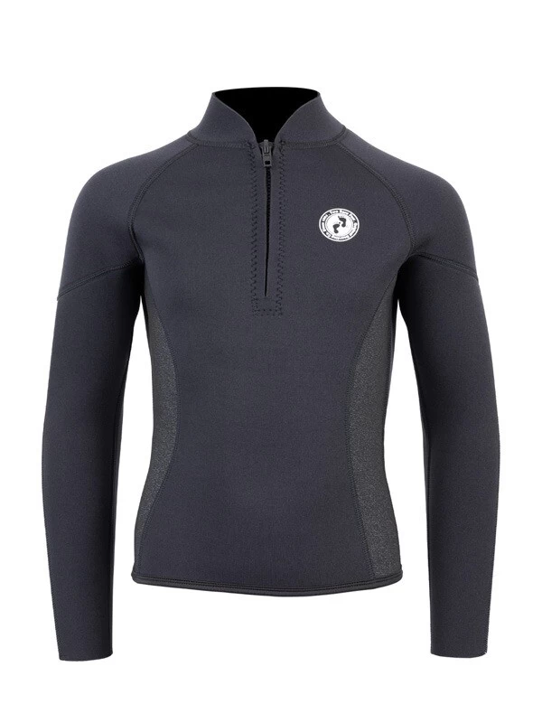 Two Bare Feet Junior Perspective Half Zip 2.5mm Wetsuit Jacket (Black/Grey/Grey) 3 Two Bare Feet Junior Perspective Half Zip 2.5mm Wetsuit Jacket (Black/Grey/Grey)