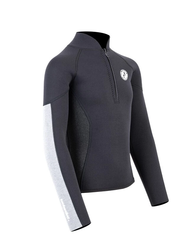 Two Bare Feet Junior Perspective Half Zip 2.5mm Wetsuit Jacket (Black/Grey/Grey) 10 Two Bare Feet Junior Perspective Half Zip 2.5mm Wetsuit Jacket (Black/Grey/Grey) - Image 8