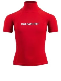 Two Bare Feet Junior "Logo" Short Sleeve Rash Vest (Red)