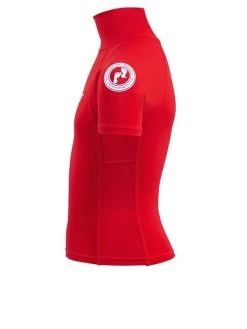 Two Bare Feet Junior "Logo" Short Sleeve Rash Vest (Red) -Surfline Shop kids short sleeve red 3