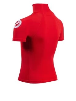 Two Bare Feet Junior "Logo" Short Sleeve Rash Vest (Red) -Surfline Shop kids short sleeve red 4