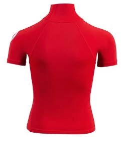 Two Bare Feet Junior "Logo" Short Sleeve Rash Vest (Red) -Surfline Shop kids short sleeve red 5