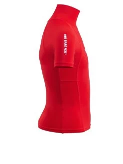 Two Bare Feet Junior "Logo" Short Sleeve Rash Vest (Red) -Surfline Shop kids short sleeve red 7