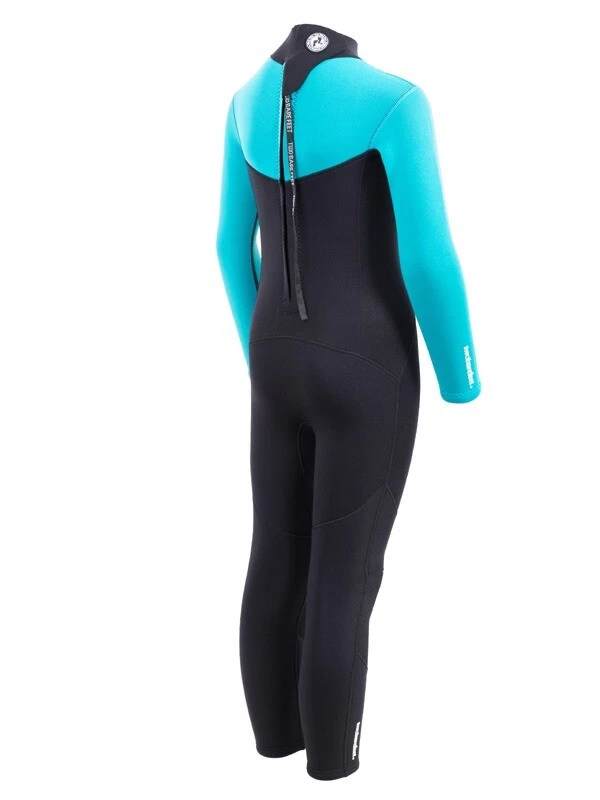 Two Bare Feet Thunderclap 2.5mm Junior Wetsuit (Aqua / Black) 8 Two Bare Feet Thunderclap 2.5mm Junior Wetsuit (Aqua / Black) - Image 6
