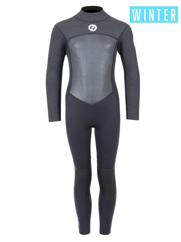 Two Bare Feet Thunderclap Pro 4/3mm Junior Winter Wetsuit (Black / Dark Grey) 3 Two Bare Feet Thunderclap Pro 4/3mm Junior Winter Wetsuit (Black / Dark Grey)
