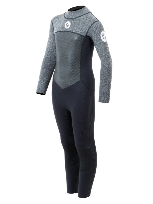 Two Bare Feet Thunderclap Pro 5/4mm Junior Winter Wetsuit (Black / Delta Grey) 4 Two Bare Feet Thunderclap Pro 5/4mm Junior Winter Wetsuit (Black / Delta Grey) - Image 2
