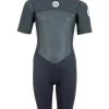 Two Bare Feet Thunderclap Pro 3/2mm Junior Shorty Wetsuit (Black/Dark Grey) 1 Two Bare Feet Thunderclap Pro 3/2mm Junior Shorty Wetsuit (Black/Dark Grey) -Surfline Shop kids thunderclap pro shorty dark grey 1