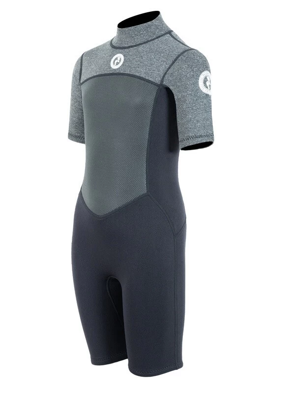 Two Bare Feet Thunderclap Pro 3/2mm Junior Shorty Wetsuit (Black/Delta Grey) 4 Two Bare Feet Thunderclap Pro 3/2mm Junior Shorty Wetsuit (Black/Delta Grey) - Image 2