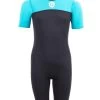 Two Bare Feet Thunderclap 2.5mm Junior Shorty Wetsuit (Aqua / Black) 2 Two Bare Feet Thunderclap 2.5mm Junior Shorty Wetsuit (Aqua / Black) -Surfline Shop kids thunderclap shorty wetsuit aqua 1 1