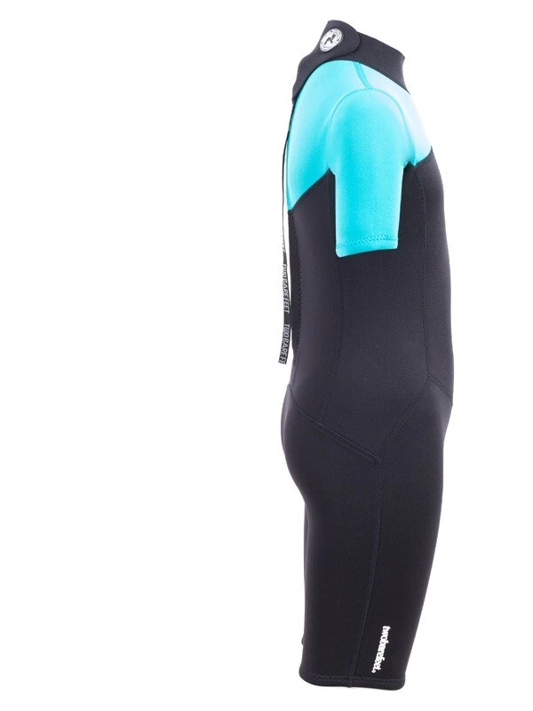 Two Bare Feet Thunderclap 2.5mm Junior Shorty Wetsuit (Aqua / Black) 9 Two Bare Feet Thunderclap 2.5mm Junior Shorty Wetsuit (Aqua / Black) - Image 7