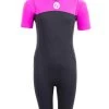 Two Bare Feet Thunderclap 2.5mm Junior Shorty Wetsuit (Pink / Black) -Surfline Shop kids thunderclap shorty wetsuit pink 1 1