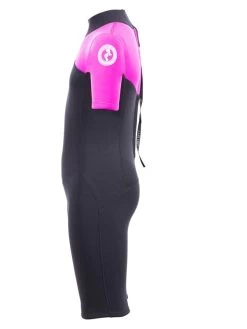 Two Bare Feet Thunderclap 2.5mm Junior Shorty Wetsuit (Pink / Black) -Surfline Shop kids thunderclap shorty wetsuit pink 3